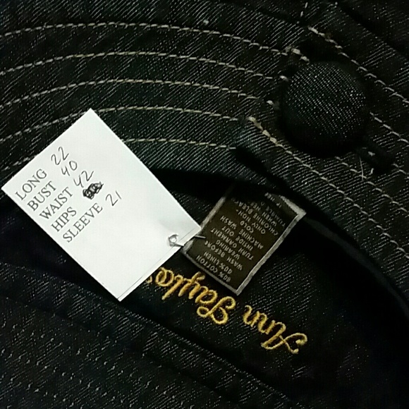 Ann Taylor denim dark Bolero Cape jacket M - Picture 2 of 8